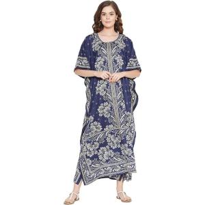 imageGypsie Blu Ladies Kaftan Kimono Maxi Style Dress Plus Size Caftan Long Swimsuit Cover up Beach Dress for WomenNavy Blue Kaftans