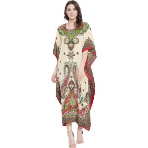 imageGypsie Blu Ladies Kaftan Kimono Maxi Style Dress Plus Size Caftan Long Swimsuit Cover up Beach Dress for WomenWhite