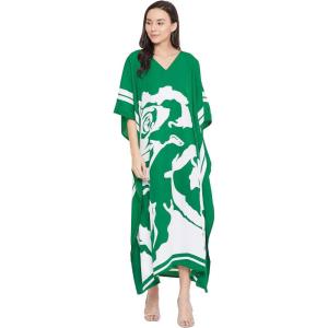 imageOussum Kimono Maxi Dress Floral Long Kaftan Plus Size Caftan GownGreen