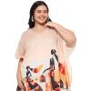 imagePlus Size Women Kaftan Dress Kimono Sleeve Casual Maxi Dresses Beach Cover Up for LadiesBeige