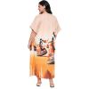 imagePlus Size Women Kaftan Dress Kimono Sleeve Casual Maxi Dresses Beach Cover Up for LadiesBeige