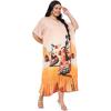 imagePlus Size Women Kaftan Dress Kimono Sleeve Casual Maxi Dresses Beach Cover Up for LadiesBeige
