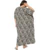 imagePlus Size Women Kaftan Dress Kimono Sleeve Casual Maxi Dresses Beach Cover Up for LadiesBlack  White Abstract Zebra
