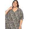 imagePlus Size Women Kaftan Dress Kimono Sleeve Casual Maxi Dresses Beach Cover Up for LadiesBlack  White Abstract Zebra