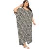 imagePlus Size Women Kaftan Dress Kimono Sleeve Casual Maxi Dresses Beach Cover Up for LadiesBlack  White Abstract Zebra