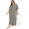 imagePlus Size Women Kaftan Dress Kimono Sleeve Casual Maxi Dresses Beach Cover Up for LadiesBlack  White Abstract Zebra