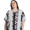 imagePlus Size Women Kaftan Dress Kimono Sleeve Casual Maxi Dresses Beach Cover Up for LadiesBlack  White Geometric