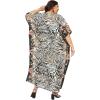 imagePlus Size Women Kaftan Dress Kimono Sleeve Casual Maxi Dresses Beach Cover Up for LadiesBlack Abstract