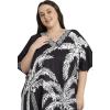 imagePlus Size Women Kaftan Dress Kimono Sleeve Casual Maxi Dresses Beach Cover Up for LadiesBlack Coconut Tree