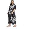 imagePlus Size Women Kaftan Dress Kimono Sleeve Casual Maxi Dresses Beach Cover Up for LadiesBlack Coconut Tree
