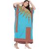 imagePlus Size Women Kaftan Dress Kimono Sleeve Casual Maxi Dresses Beach Cover Up for LadiesBlue Turquoise