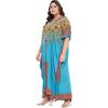 imagePlus Size Women Kaftan Dress Kimono Sleeve Casual Maxi Dresses Beach Cover Up for LadiesBlue Turquoise