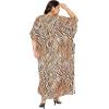 imagePlus Size Women Kaftan Dress Kimono Sleeve Casual Maxi Dresses Beach Cover Up for LadiesBrown