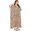 imagePlus Size Women Kaftan Dress Kimono Sleeve Casual Maxi Dresses Beach Cover Up for LadiesBrown