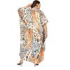 imagePlus Size Women Kaftan Dress Kimono Sleeve Casual Maxi Dresses Beach Cover Up for LadiesBrown Tiger