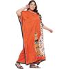 imagePlus Size Women Kaftan Dress Kimono Sleeve Casual Maxi Dresses Beach Cover Up for LadiesBurnt Orange
