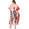 imagePlus Size Women Kaftan Dress Kimono Sleeve Casual Maxi Dresses Beach Cover Up for LadiesCoral Peach