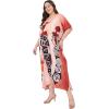 imagePlus Size Women Kaftan Dress Kimono Sleeve Casual Maxi Dresses Beach Cover Up for LadiesCoral Peach