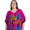 imagePlus Size Women Kaftan Dress Kimono Sleeve Casual Maxi Dresses Beach Cover Up for LadiesDark Pink