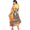 imagePlus Size Women Kaftan Dress Kimono Sleeve Casual Maxi Dresses Beach Cover Up for LadiesGolden Orange