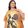 imagePlus Size Women Kaftan Dress Kimono Sleeve Casual Maxi Dresses Beach Cover Up for LadiesGolden Orange