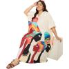 imagePlus Size Women Kaftan Dress Kimono Sleeve Casual Maxi Dresses Beach Cover Up for LadiesLight Cream