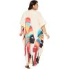 imagePlus Size Women Kaftan Dress Kimono Sleeve Casual Maxi Dresses Beach Cover Up for LadiesLight Cream