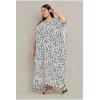 imagePlus Size Women Kaftan Dress Kimono Sleeve Casual Maxi Dresses Beach Cover Up for LadiesOffwhite