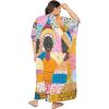 imagePlus Size Women Kaftan Dress Kimono Sleeve Casual Maxi Dresses Beach Cover Up for LadiesOrange  Pink