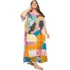 imagePlus Size Women Kaftan Dress Kimono Sleeve Casual Maxi Dresses Beach Cover Up for LadiesOrange  Pink