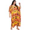 imagePlus Size Women Kaftan Dress Kimono Sleeve Casual Maxi Dresses Beach Cover Up for LadiesOrangeyellow