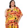 imagePlus Size Women Kaftan Dress Kimono Sleeve Casual Maxi Dresses Beach Cover Up for LadiesOrangeyellow