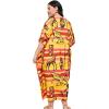 imagePlus Size Women Kaftan Dress Kimono Sleeve Casual Maxi Dresses Beach Cover Up for LadiesOrangeyellow