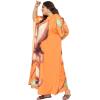 imagePlus Size Women Kaftan Dress Kimono Sleeve Casual Maxi Dresses Beach Cover Up for LadiesPastel Orange