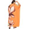 imagePlus Size Women Kaftan Dress Kimono Sleeve Casual Maxi Dresses Beach Cover Up for LadiesPastel Orange