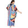imagePlus Size Women Kaftan Dress Kimono Sleeve Casual Maxi Dresses Beach Cover Up for LadiesPeach  Blue