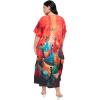 imagePlus Size Women Kaftan Dress Kimono Sleeve Casual Maxi Dresses Beach Cover Up for LadiesRed