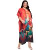 imagePlus Size Women Kaftan Dress Kimono Sleeve Casual Maxi Dresses Beach Cover Up for LadiesRed
