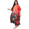 imagePlus Size Women Kaftan Dress Kimono Sleeve Casual Maxi Dresses Beach Cover Up for LadiesRed