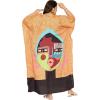 imagePlus Size Women Kaftan Dress Kimono Sleeve Casual Maxi Dresses Beach Cover Up for LadiesTangerine