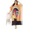 imagePlus Size Women Kaftan Dress Kimono Sleeve Casual Maxi Dresses Beach Cover Up for LadiesTangerine