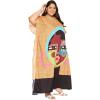 imagePlus Size Women Kaftan Dress Kimono Sleeve Casual Maxi Dresses Beach Cover Up for LadiesTangerine