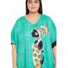 imagePlus Size Women Kaftan Dress Kimono Sleeve Casual Maxi Dresses Beach Cover Up for LadiesTurquoise