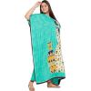 imagePlus Size Women Kaftan Dress Kimono Sleeve Casual Maxi Dresses Beach Cover Up for LadiesTurquoise