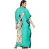 imagePlus Size Women Kaftan Dress Kimono Sleeve Casual Maxi Dresses Beach Cover Up for LadiesTurquoise