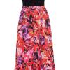 imageWomen Ankle Length Skirts Casual Long Lightweight Flowy Swing Elastic Waist Skirt for GirlsMulticolor Abstract
