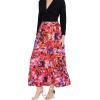 imageWomen Ankle Length Skirts Casual Long Lightweight Flowy Swing Elastic Waist Skirt for GirlsMulticolor Abstract