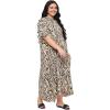 imageWomen Plus Size Caftan Dress Polyester Evening Maxi Gown Dresses Kimono Sleeve for Party KaftanBeige  Black