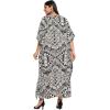 imageWomen Plus Size Caftan Dress Polyester Evening Maxi Gown Dresses Kimono Sleeve for Party KaftanBlack  Beige