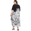 imageWomen Plus Size Caftan Dress Polyester Evening Maxi Gown Dresses Kimono Sleeve for Party KaftanBlack  White
